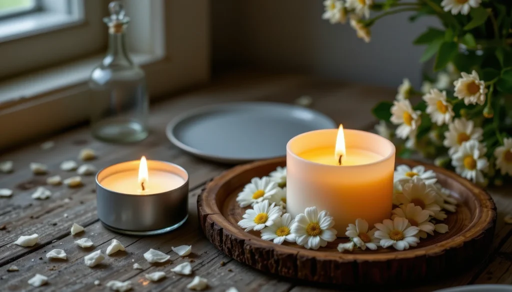 medium vecteezy daisy candle softly illuminated white wax petals radiating 71726331 medium