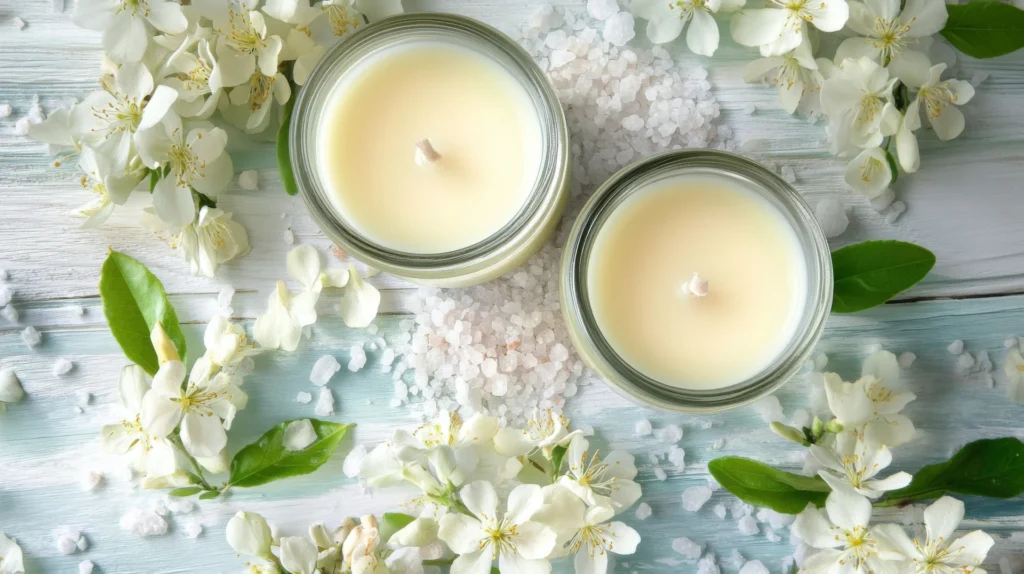 medium vecteezy relaxing spa setting with candles and flowers 68827453 medium