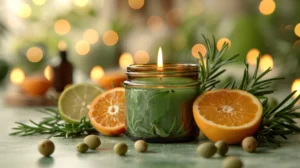 medium vecteezy aromatic candle with citrus fruits and rosemary still life 69353828 medium